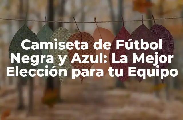 Camiseta de Fútbol Negra y Azul: la Mejor Elección para Tu Equipo