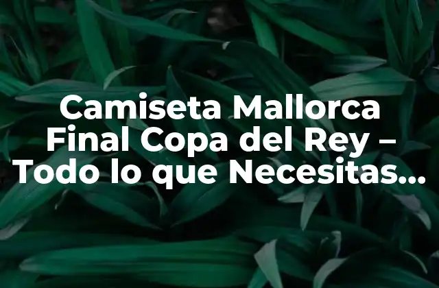La Historia detrás de la Camiseta del Mallorca en la Final de la Copa del Rey