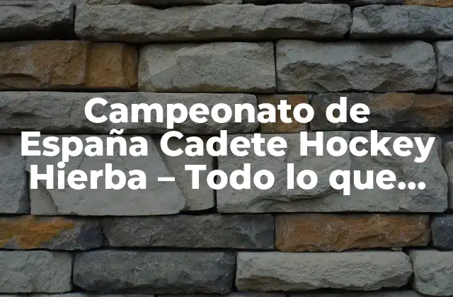 Campeonato de España Cadete Hockey Hierba – Todo Lo que Necesitas Saber
