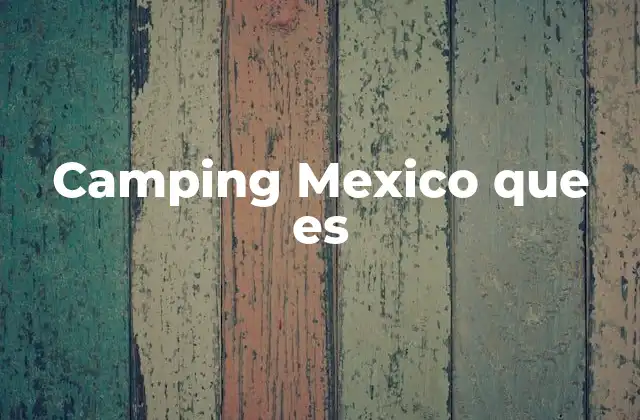 Camping Mexico que es
