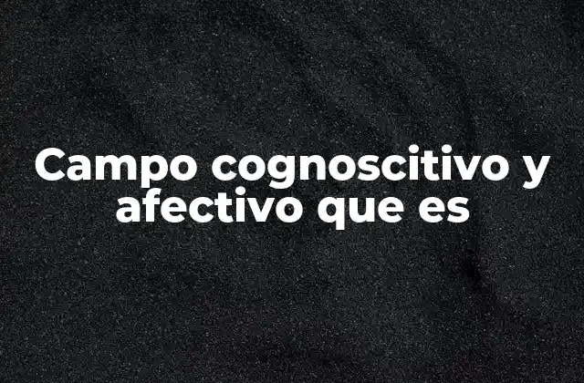 Campo Cognoscitivo y Afectivo que es