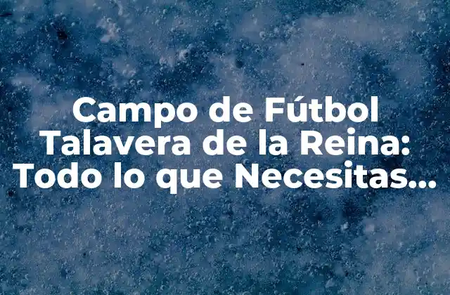 Campo de Fútbol Talavera de la Reina: Todo Lo que Necesitas Saber