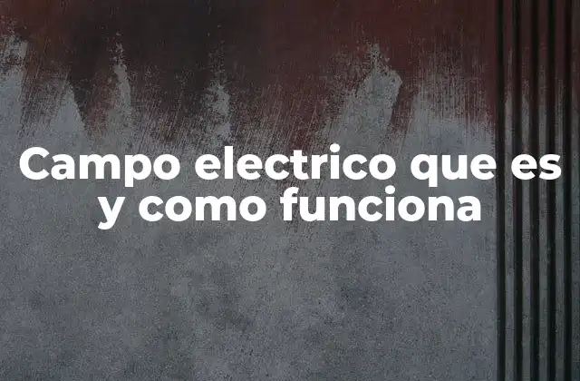 Campo Electrico que es y como Funciona