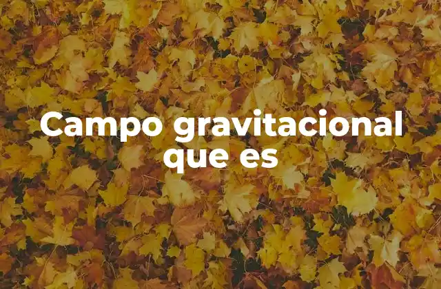 Campo Gravitacional que es