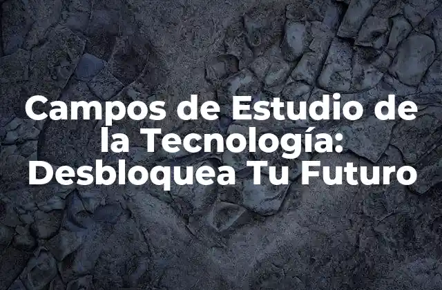 Campos de Estudio de la Tecnología: Desbloquea Tu Futuro