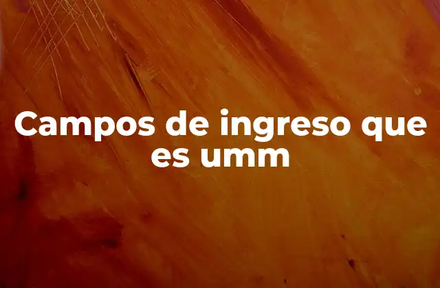 Campos de Ingreso que es Umm