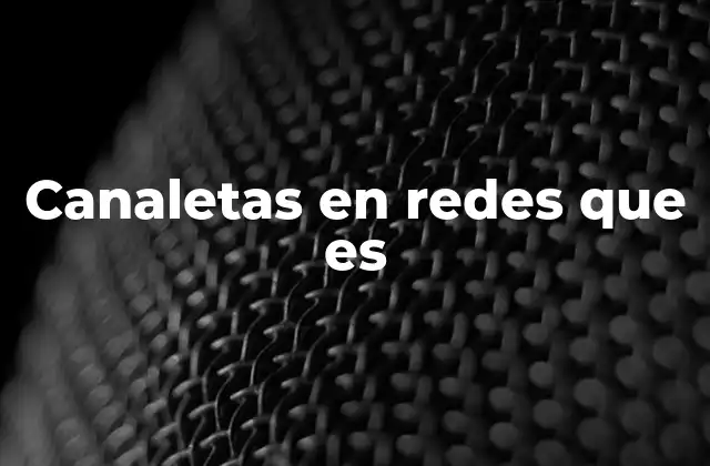 Canaletas en Redes que es