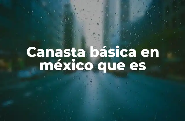 Canasta Básica en México que es