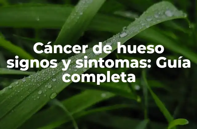 Cáncer de Hueso Signos y Sintomas: Guía Completa