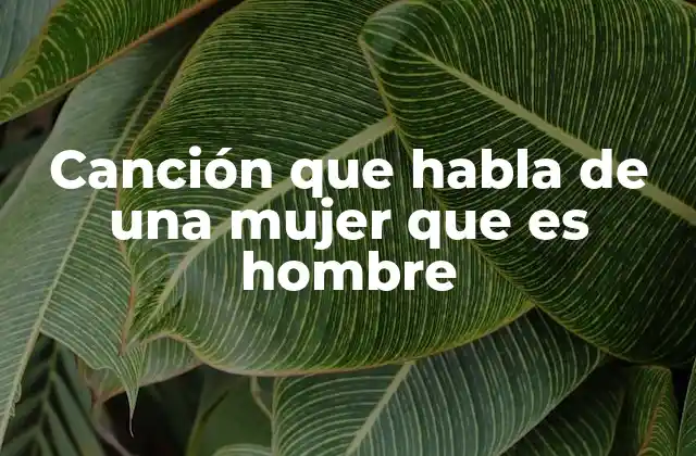 Canción que Habla de una Mujer que es Hombre