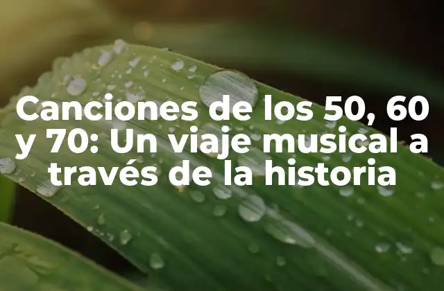 Canciones de los 50, 60 y 70: un Viaje Musical a Través de la Historia