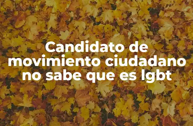 Candidato de Movimiento Ciudadano No Sabe que es Lgbt
