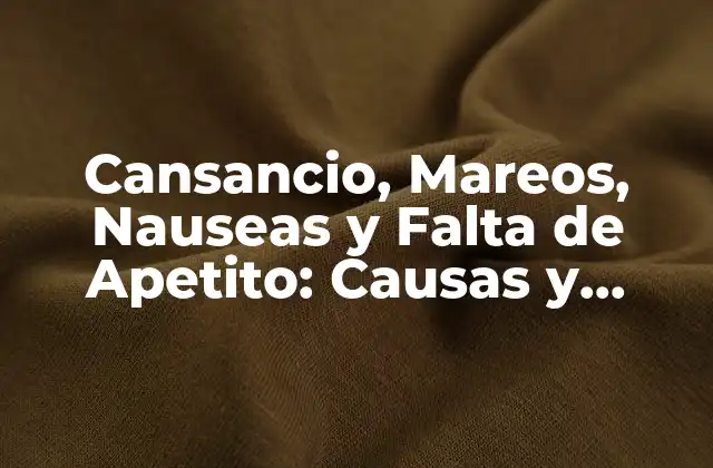 ¿Cuáles son las Causas del Cansancio Crónico?