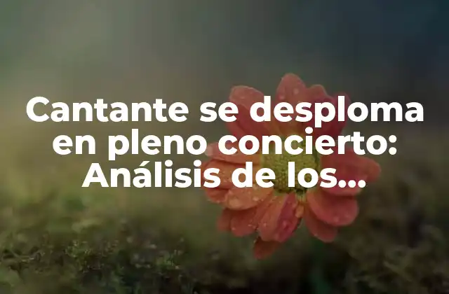 Cantante Se Desploma en Pleno Concierto: Análisis de los Incidentes Más Impactantes