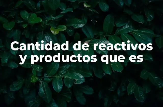 Cantidad de Reactivos y Productos que es