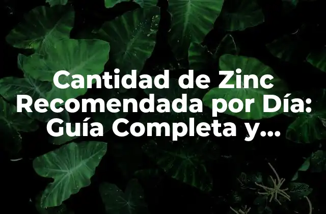 Cantidad de Zinc Recomendada por Día: Guía Completa y Actualizada