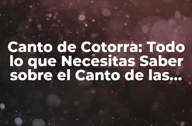 Canto de Cotorra: Todo Lo que Necesitas Saber sobre el Canto de las Cotorras