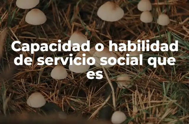 Capacidad o Habilidad de Servicio Social que es