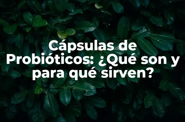 Cápsulas de Probióticos: ¿qué Son y para Qué Sirven?