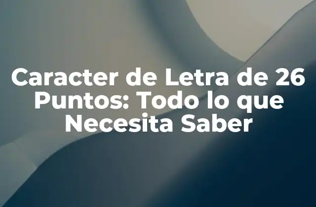 ¿Qué es un Caracter de Letra de 26 Puntos?