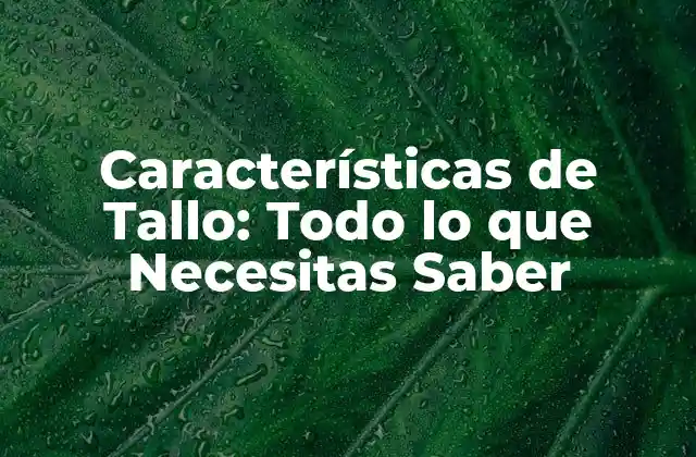 Características de Tallo: Todo Lo que Necesitas Saber