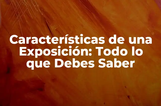Definición y Objetivos de una Exposición
