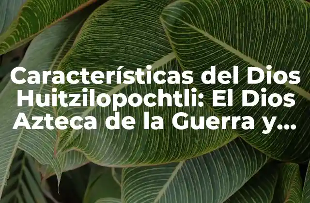 Características Del Dios Huitzilopochtli: el Dios Azteca de la Guerra y el Sol