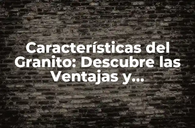 Características Del Granito: Descubre las Ventajas y Propiedades de Este Mármol Natural