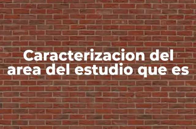 Caracterizacion Del Area Del Estudio que es 2 La importancia de comprender el entorno antes de actuar