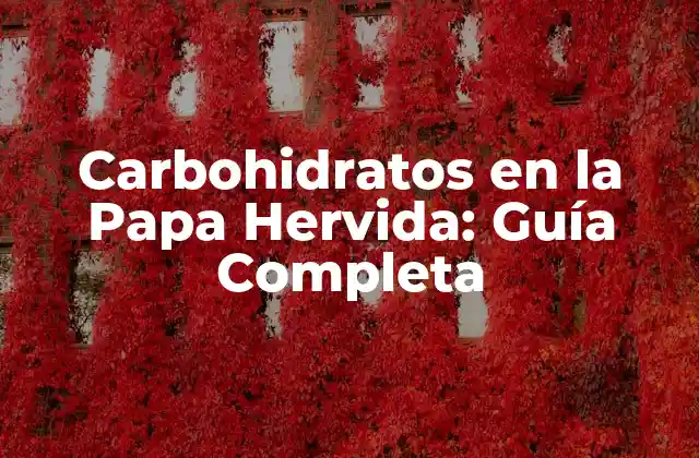 Carbohidratos en la Papa Hervida: Guía Completa