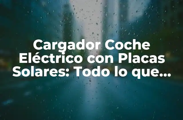 Cargador Coche Eléctrico con Placas Solares: Todo Lo que Necesitas Saber