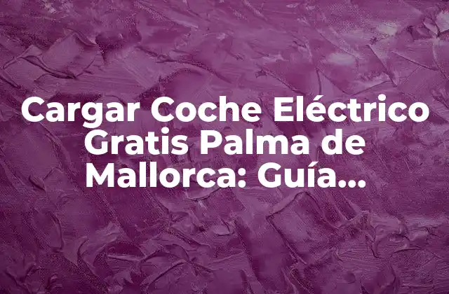 Cargar Coche Eléctrico Gratis Palma de Mallorca: Guía Completa 2 ¿Por qué Cargar Coche Eléctrico es Importante?