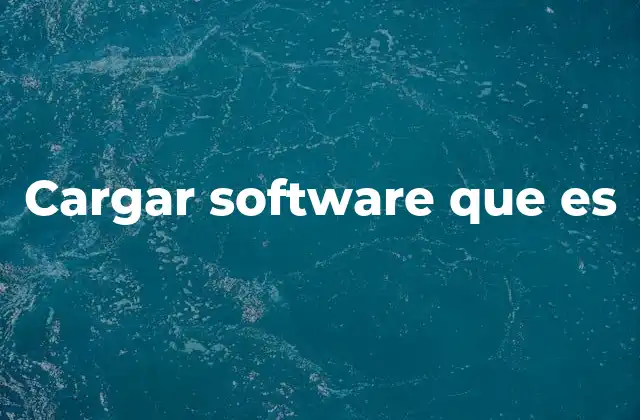 Cargar Software que es