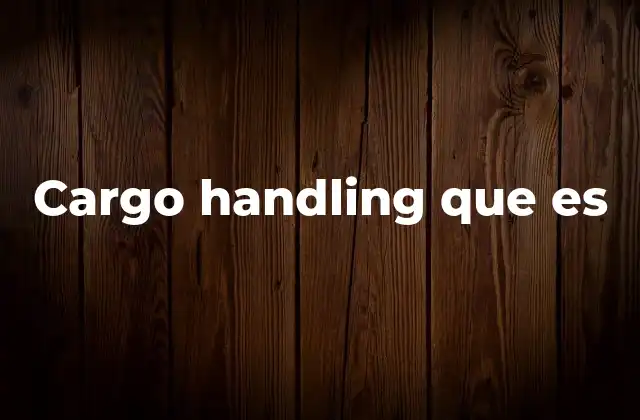 Cargo Handling que es