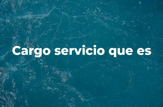 Cargo Servicio que es