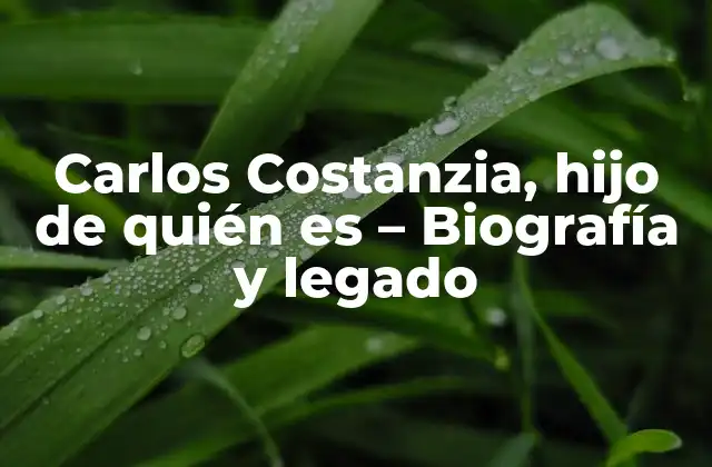 Carlos Costanzia, Hijo de Quién es – Biografía y Legado
