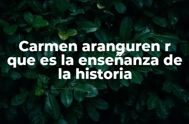 Carmen Aranguren R que es la Enseñanza de la Historia