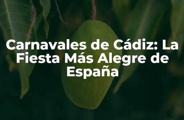 Carnavales de Cádiz: la Fiesta Más Alegre de España