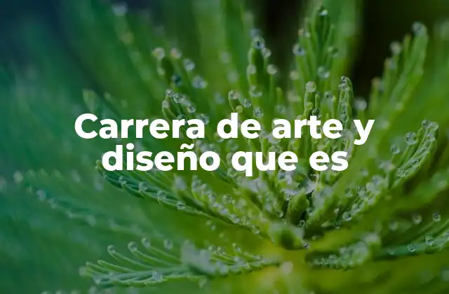 Carrera de Arte y Diseño que es