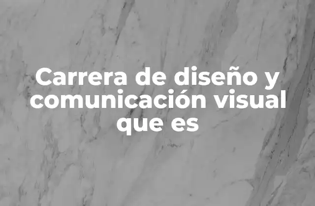 Carrera de Diseño y Comunicación Visual que es