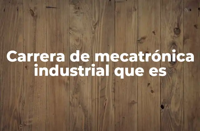 Carrera de Mecatrónica Industrial que es
