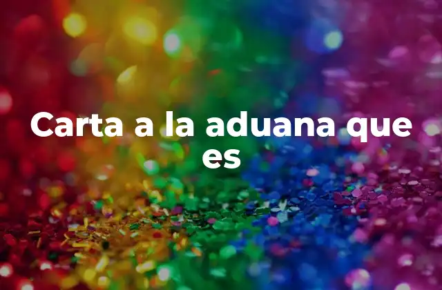 Carta a la Aduana que es