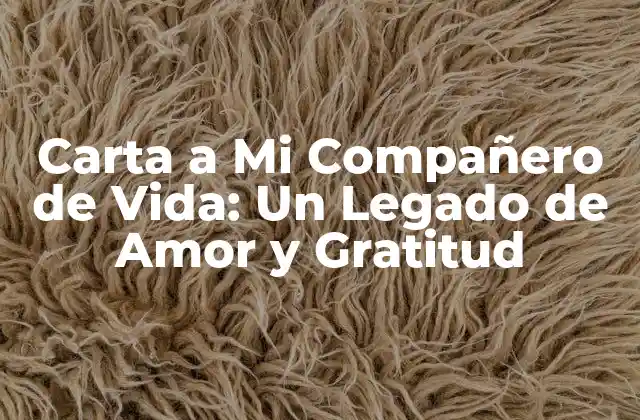 Carta a Mi Compañero de Vida: un Legado de Amor y Gratitud