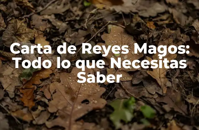 Carta de Reyes Magos: Todo Lo que Necesitas Saber