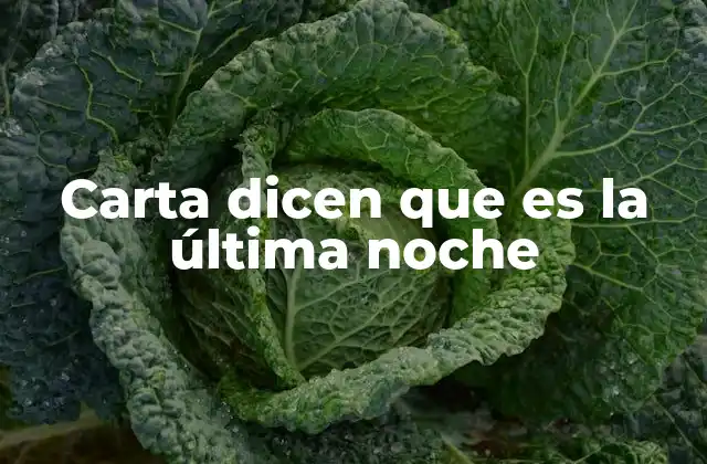 Carta Dicen que es la Última Noche