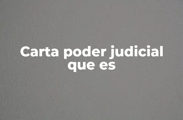 Carta Poder Judicial que es