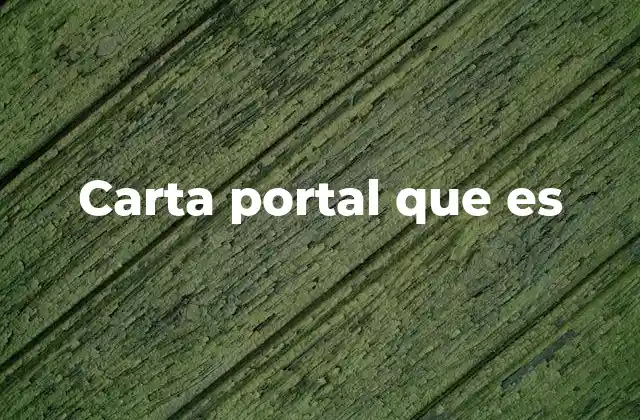 Carta Portal que es