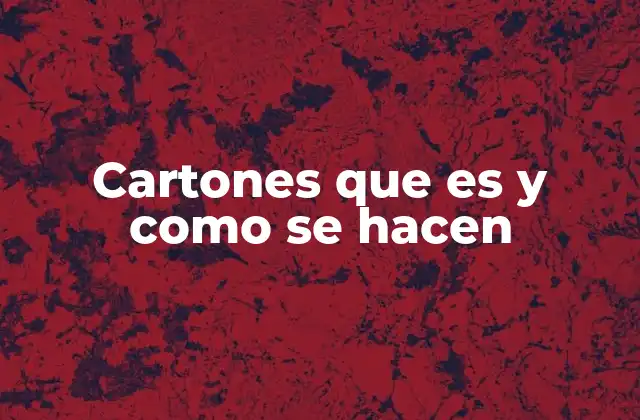 Cartones que es y como Se Hacen
