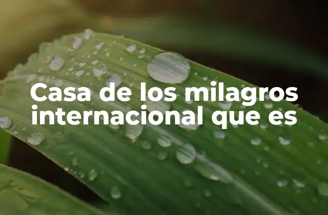 Casa de los Milagros Internacional que es