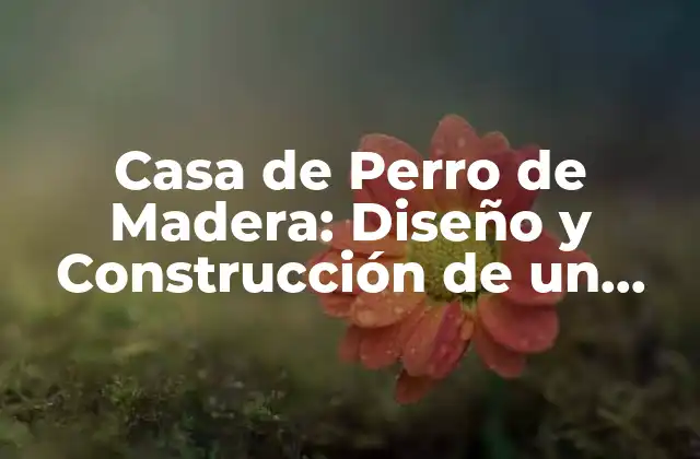 Casa de Perro de Madera: Diseño y Construcción de un Hogar para Tu Amigo Canino